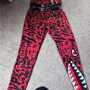Ethika Red and Black Animal Print Joggers